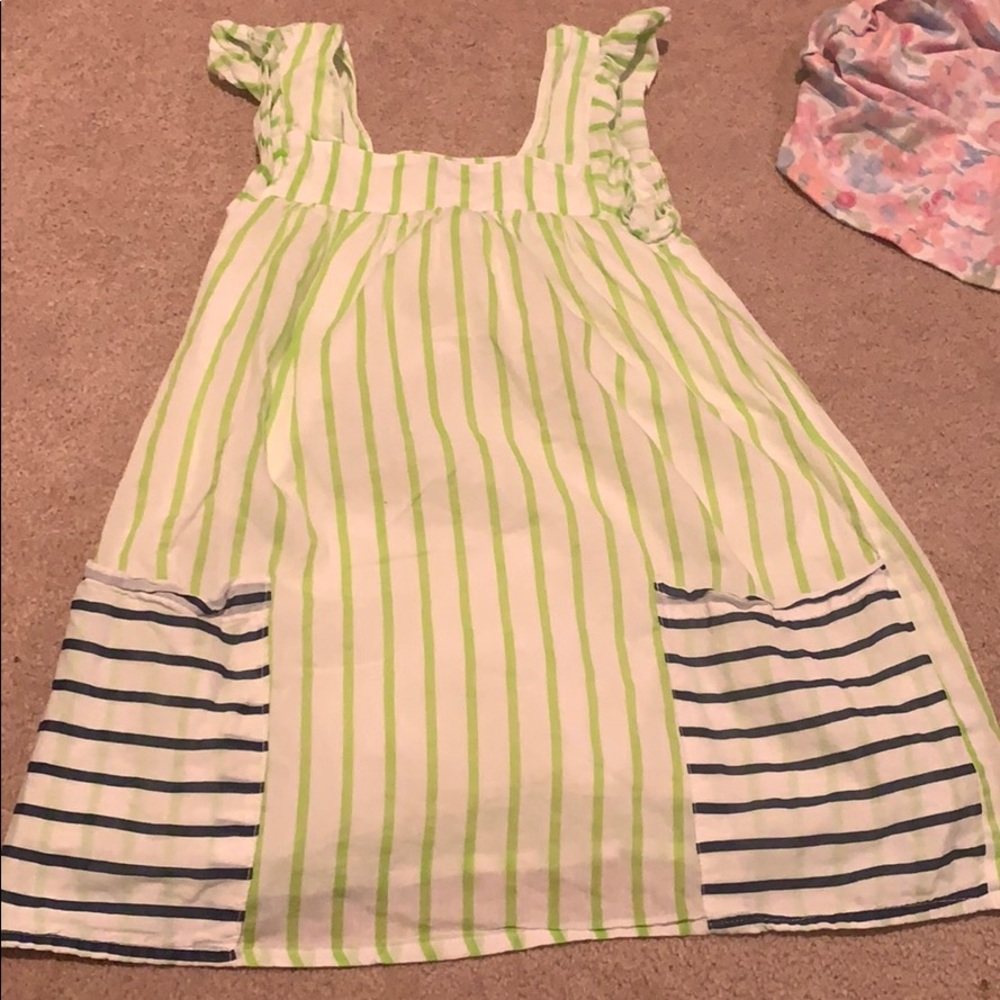 Atun lime and navy stripe dress 4/5